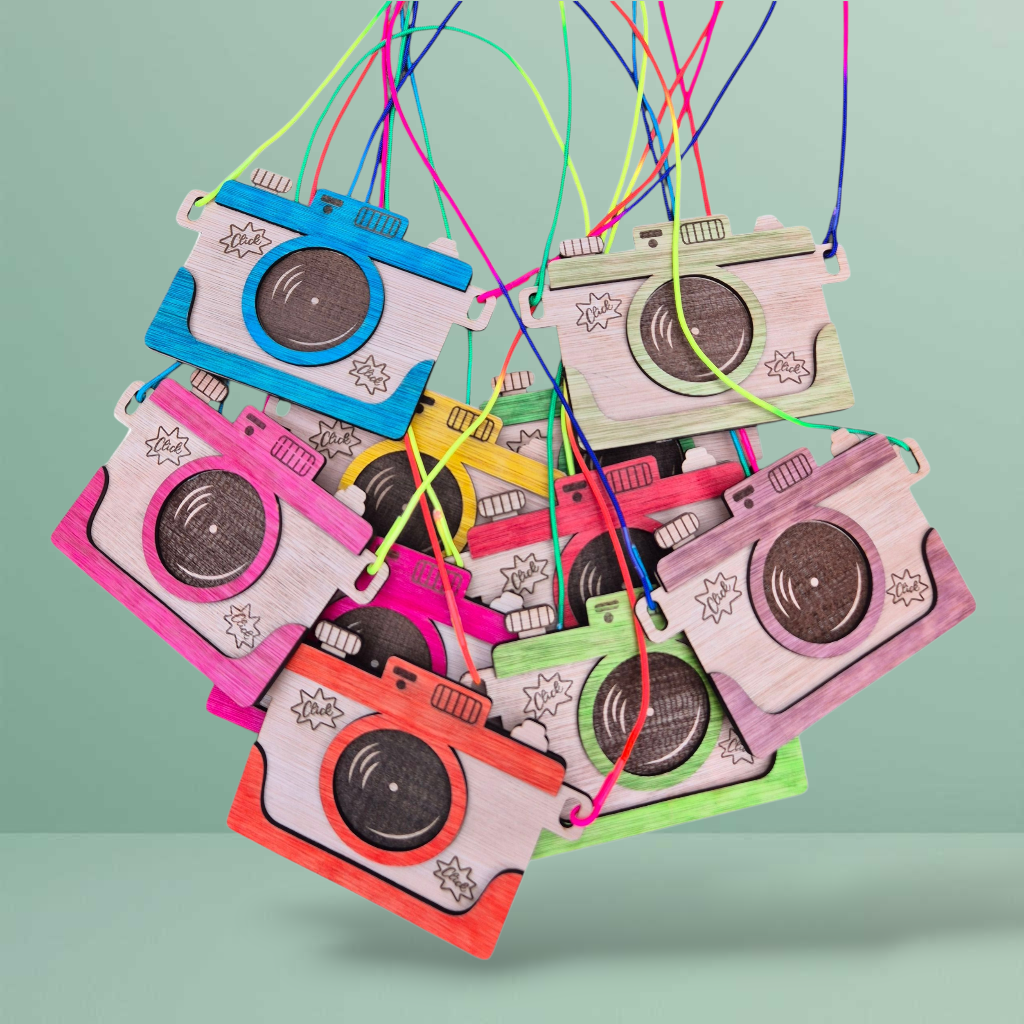 πΈ Houten Kinder Camera β met Regenboog Koord