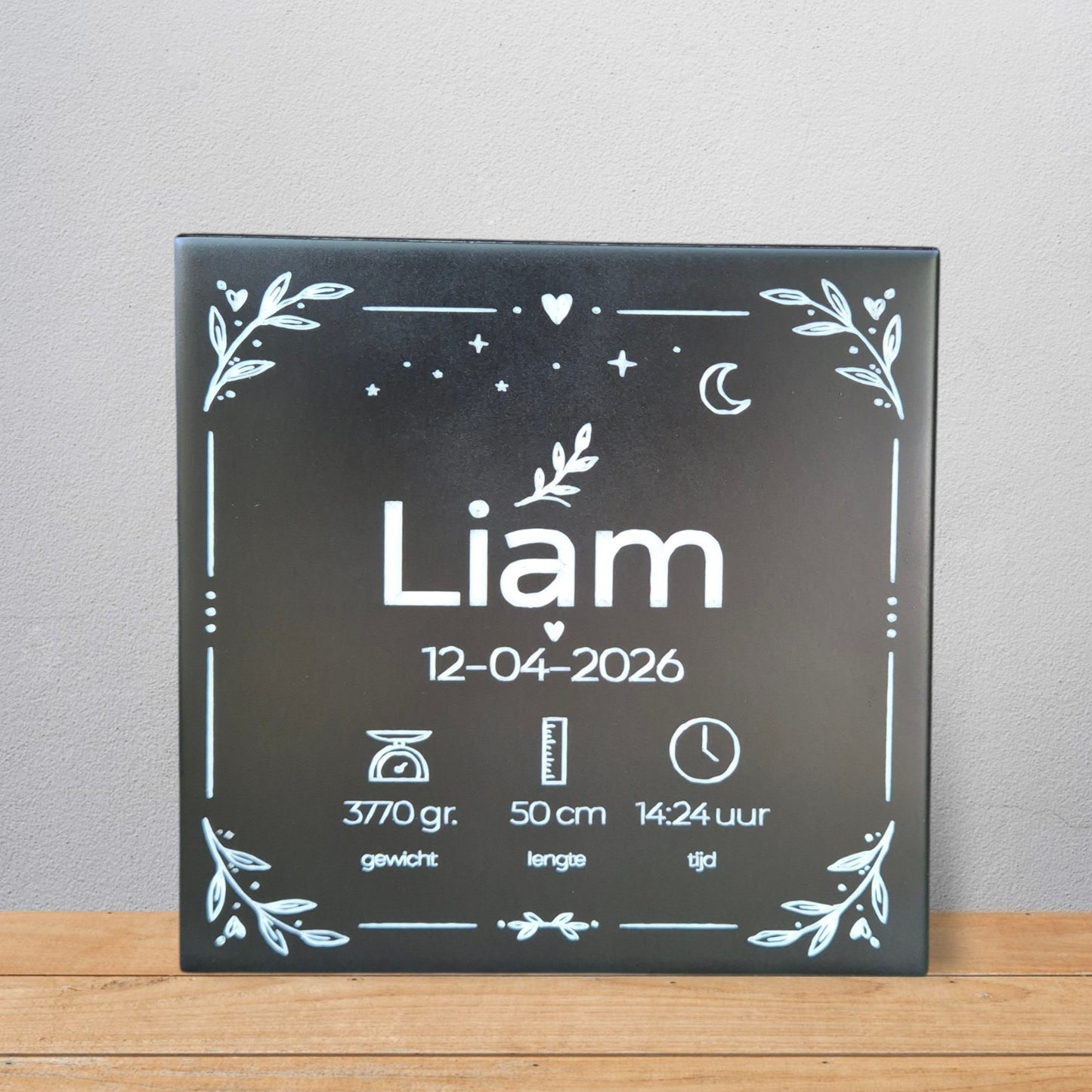 Persoonlijk geboortetegeltje – 15×15 cm
