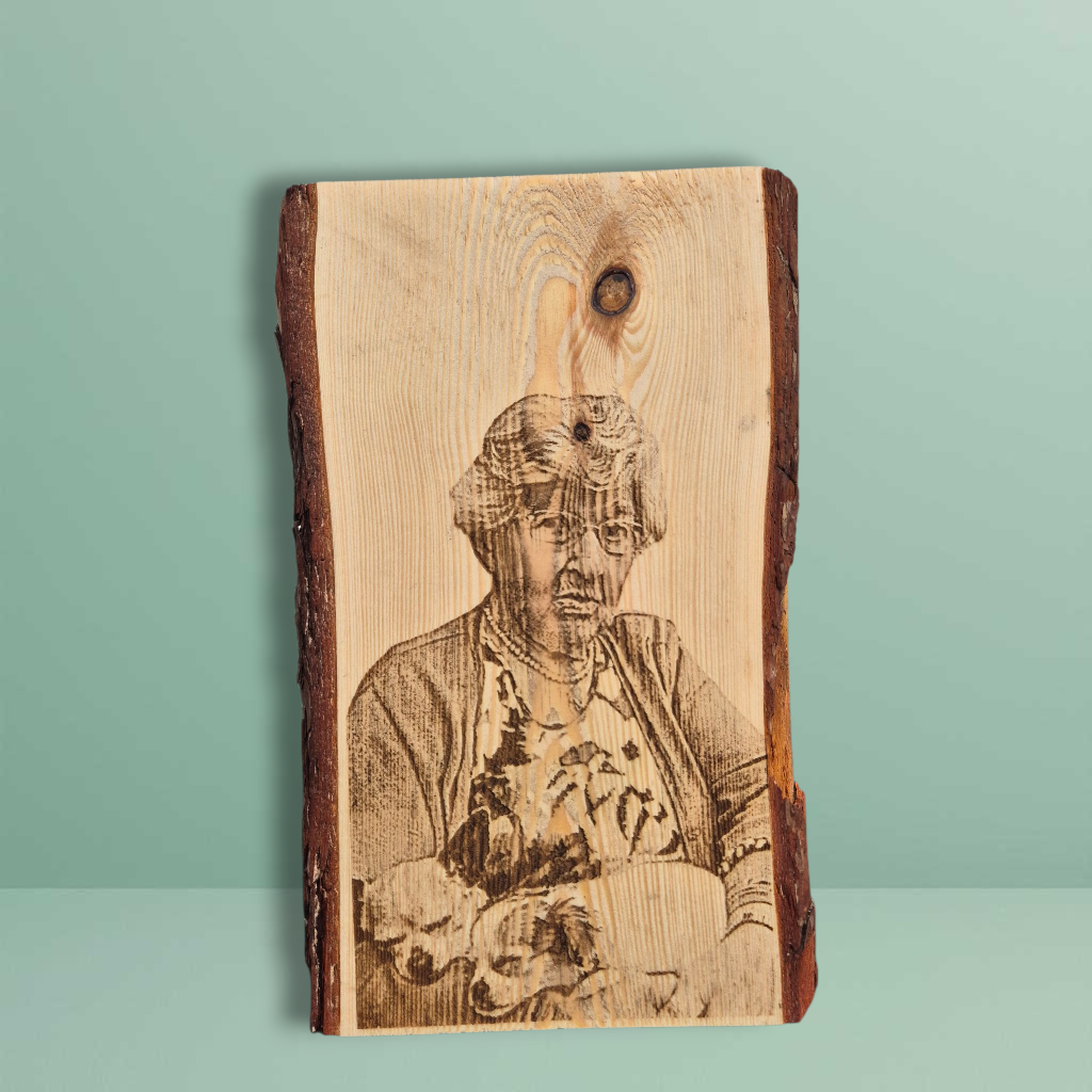📸 Fotogravure op schaaldeel – een persoonlijk kunstwerk van hout