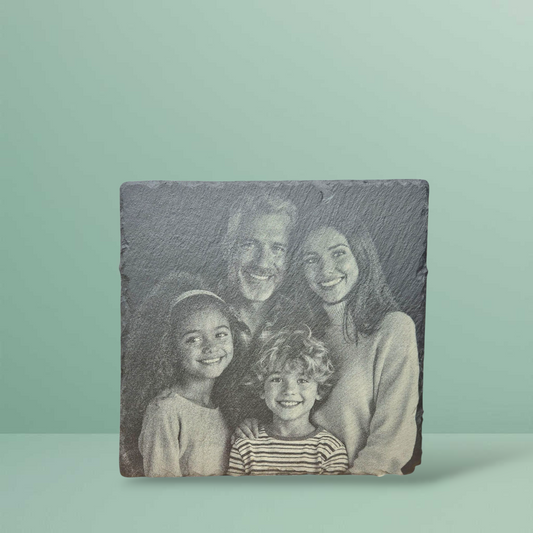 🪨 Fotogravure op leisteen – vierkant 10×10 cm