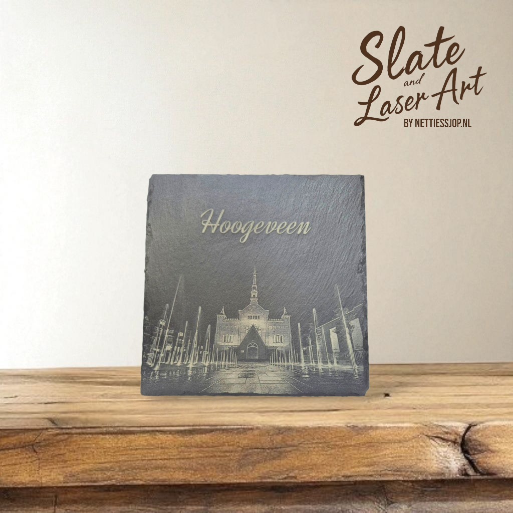 🖼️ Vierkante leisteen met persoonlijke fotogravure – 10x10 cm