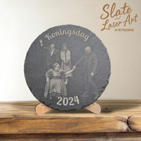 🖼️ Ronde leisteen met persoonlijke fotogravure – Ø 20 cm