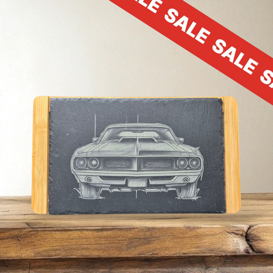 Stoere Leistenen Borrelplank met Muscle Car