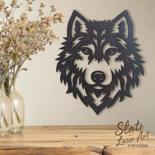 🐺 Stoere Gelaserde Wolf van Hout