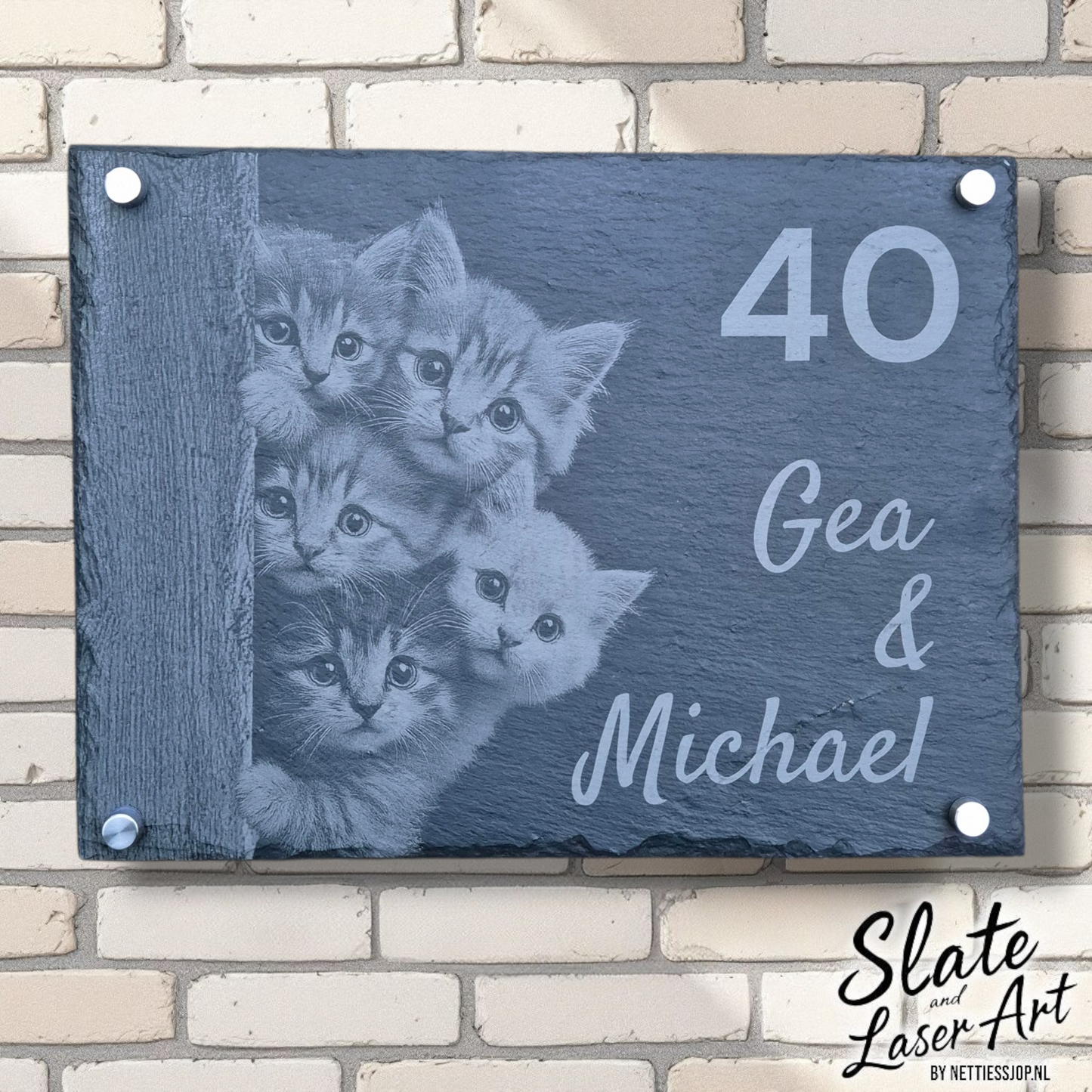 🏡 Leistenen Naambord – 24x32cm
