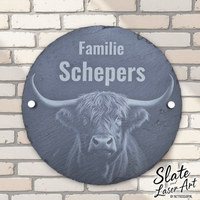 🏡 Leistenen Naambord Rond – 28cm