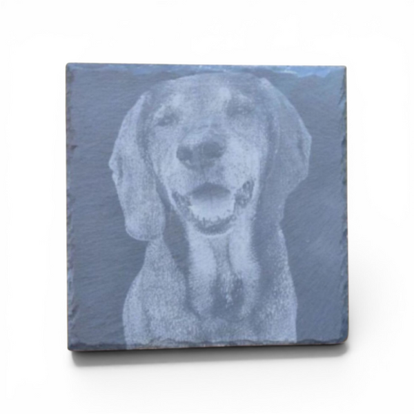 Leisteen Gravure 25 cm – vierkant (premium afhalen)