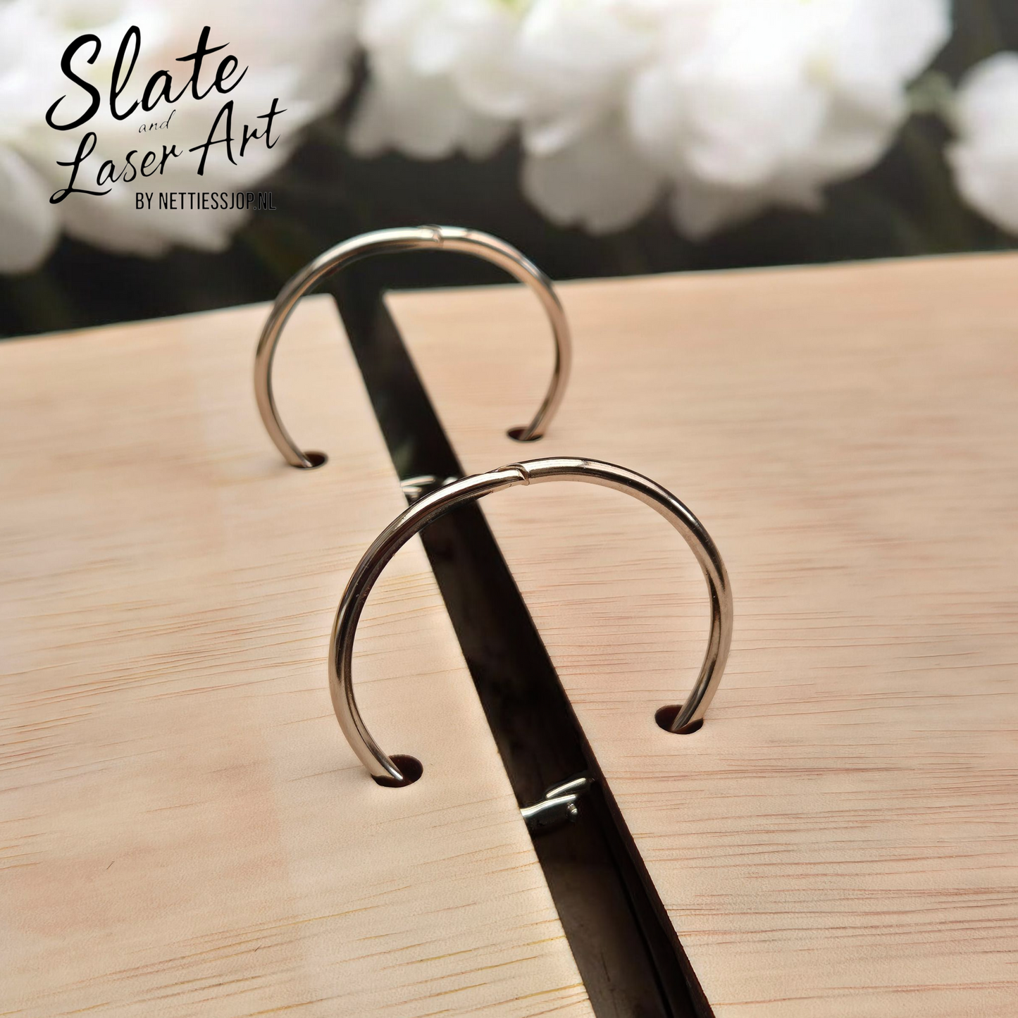 🌈 Houten geboortekaartjes boekje — Boho stijl 20×20 cm 🤍