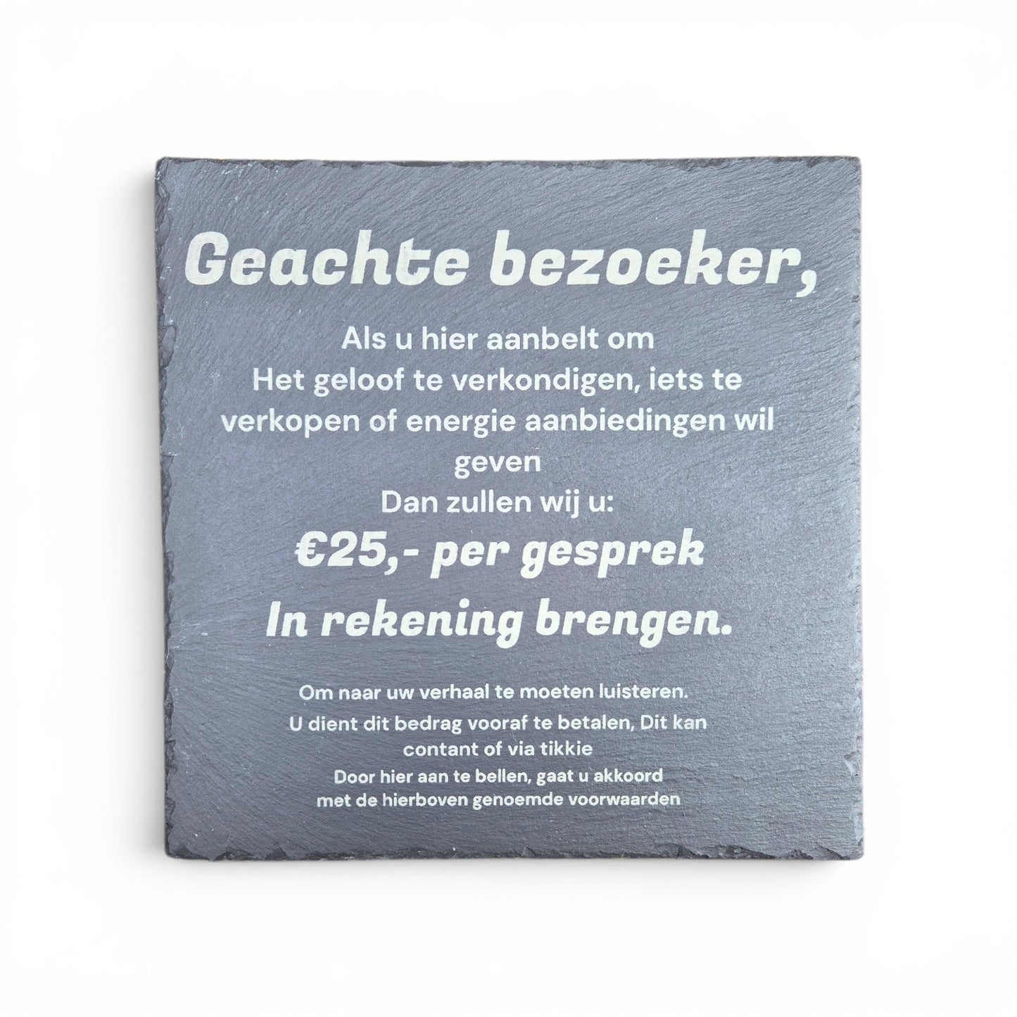 Leisteen Gravure 30 cm – vierkant (premium afhalen)