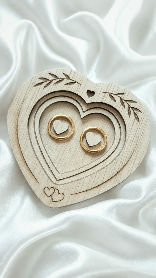 Houten ringdoosje hartvorm