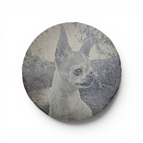 Leisteen Gravure 20 cm – rond (meest gekozen)